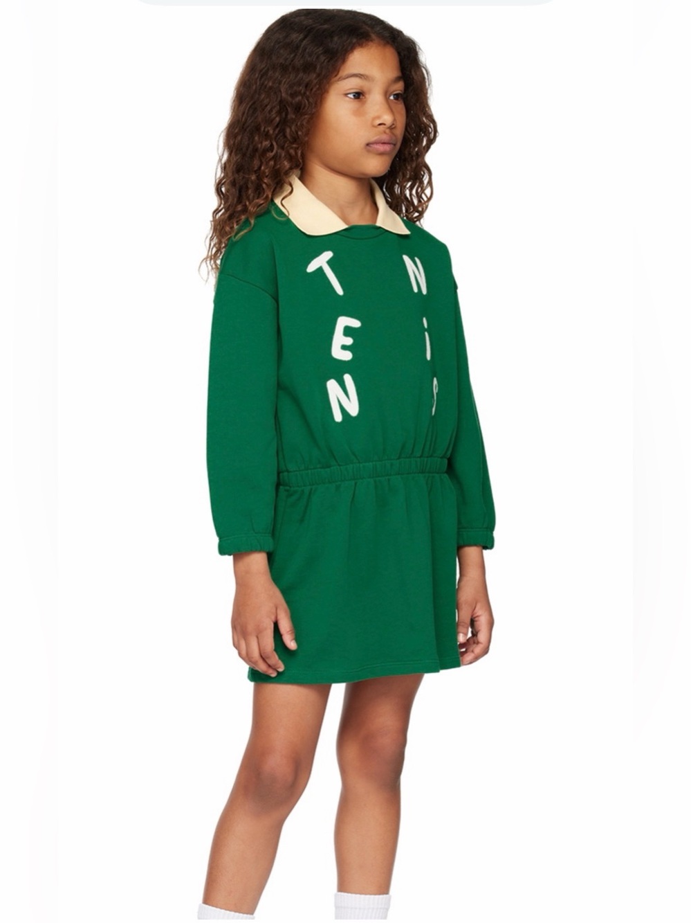 Mini Rodini Kids Green 'Tennis' Dress Size 5-7 Years Girls 100% Cotton